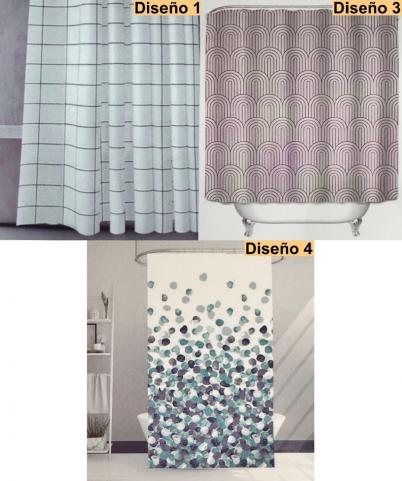 CORTINA DE BAÑO DECO TEFLON CON GANCHO 	